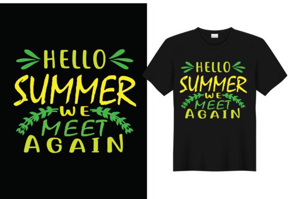 Hello Summer Typographic T Shirt Design: Graphics & T-Shirt Designs