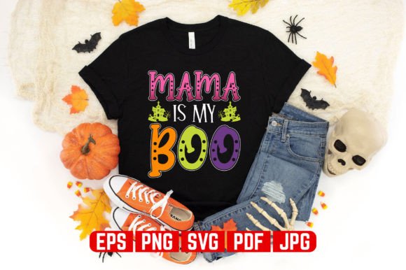Mama is My Boo Halloween T-Shirt Graphics & Designs
